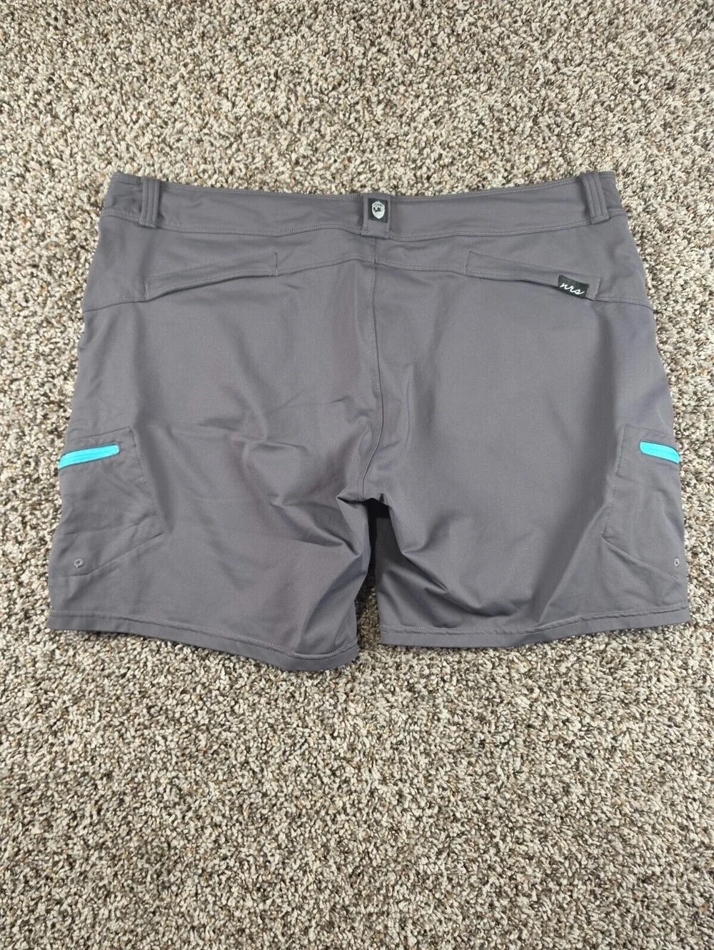 NRS Womens Size 12 Guide Shorts Gray Teal Outdoor Activewear Hiking Performance